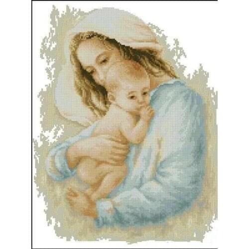 Embroidery Needlework Crafts 14CT Count Unprinted DIY Quality Cross Stitch Kits Handmade Arts Mother and child Home Decor