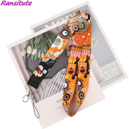 Ransitute R1822 A Clockwork Orange High Quality Key Chain Lanyard Gift For Child Student Friend Phone USB Badge Holder Necklace