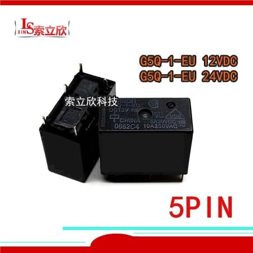 10PCS/lot 100%Original New Relay G5Q-1-EU DC12V G5Q-1-EU DC24V G5Q-1-EU-12VDC G5Q-1-EU-DC24V G5Q 1 EU 5A 10A One on one off