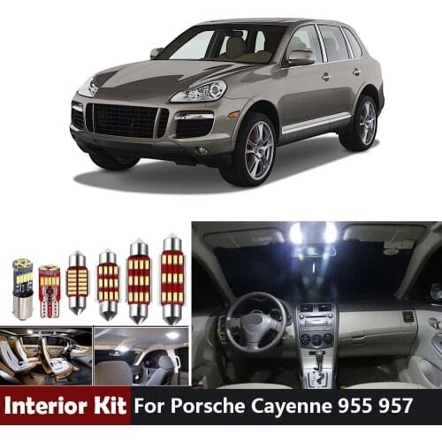 17Pcs Error Free Canbus LED Interior Bulb Lights Kit for Porsche Cayenne 955 957 2003-2010 Dome Map Trunk Footwell Lights