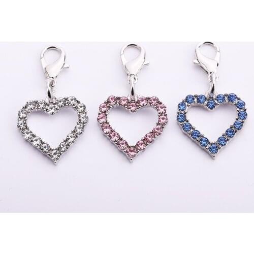 2PCS/LOT Cat Dog ID Tag Dog Collar Pet Heart Shape Charm Pet Name Pendant Bone Necklace Collar Puppy Cat Collar Accessory