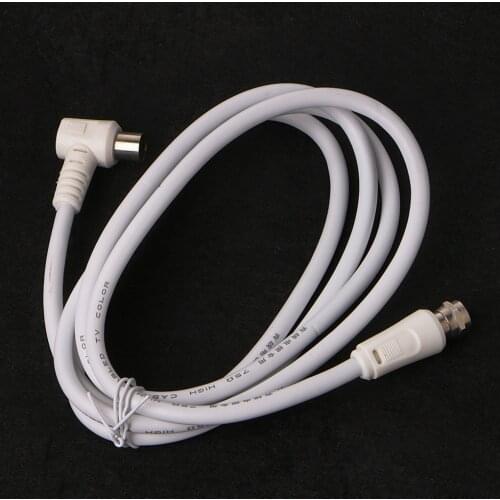 2018 9.5mm White 90 Degrees Male To F Type Male Coaxial TV Satellite Antenna Cable