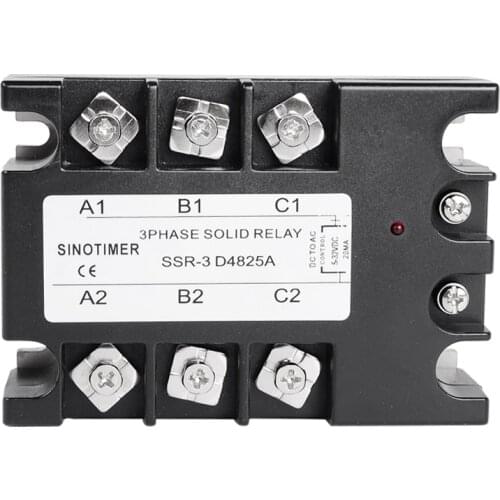 25A D4825A 3 Phase Solid State Relay DC-AC 30-480V AC Output Module Switch Relay relais