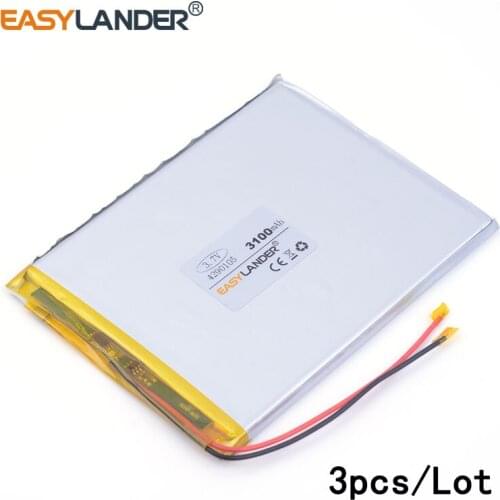 3pcs /Lot 4290105 3100mah lithium Li ion polymer rechargeable battery For PAD DVD Naptop e-book video game Tablet Pc DIY