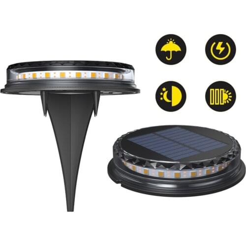 4Pack Solar Powered Ground Light Waterproof Garden Pathway Deck Lights With 17 LED Lamp for Home Yard Driveway Lawn Road