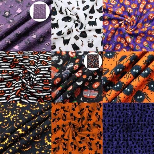 50*145cm Halloween Cat Printed Bullet Textured Liverpool Fabric for Tissue Kids Home Textile for Sewing Quilting Stretch,c11726