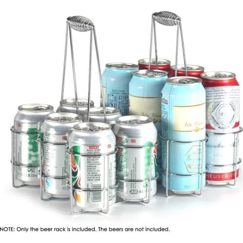 6 Bottle Beer Holder Party Beer Basket Rack Wine Caddy Stand for BBQ Hotel Bar Wine Beer Bottles