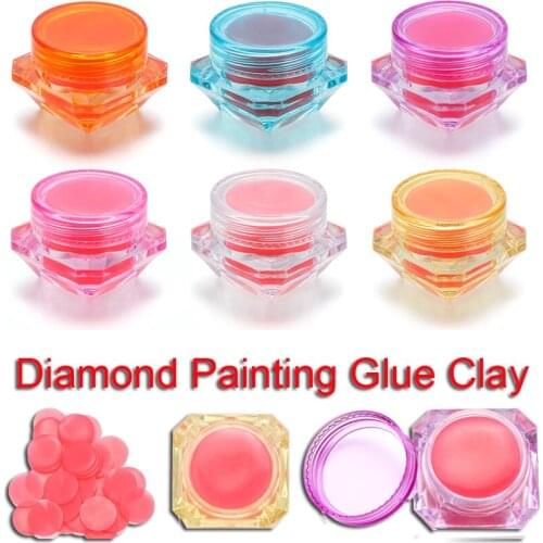6pcs/Set Diamond Painting Glue Clay Tools 5D DIY Diamond Embroidery Accessories Organizer Bottle Wax 6 Color Clay Glue Mud