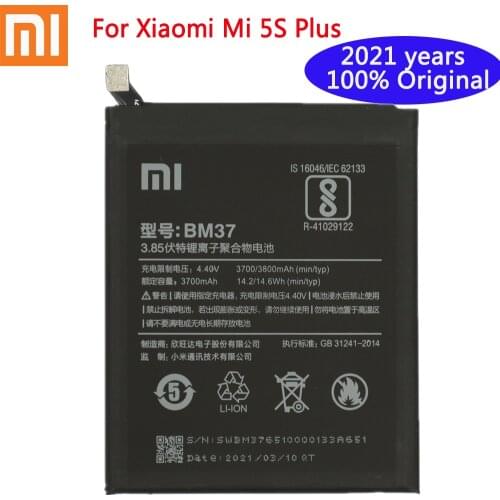 High Quality Replacment Phone Battery 2021 years xiaomi 100% Original Battery BM37 3800mAh for Xiaomi Mi 5S Plus MI5S Plus