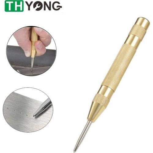 5 inch Automatic Center Pin Punch Strike Spring Loaded Window Breaking Device Wood Metal Markin Hole Carbon Steel Tool