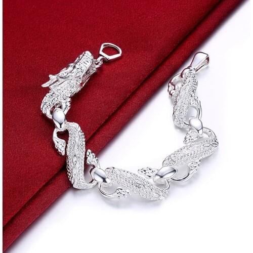 Hot charms big dragon 925 sterling silver Bracelets for man women Wedding party Christmas Gifts fashion fine luxury Jewelry