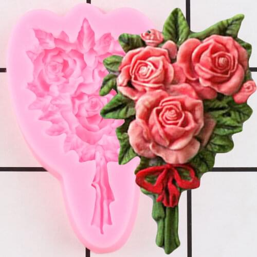 Bouquet Silicone Molds Wedding Flower Fondant Cake Decorating Tools Chocolate Gumpaste Moulds Candy Resin Clay Mold
