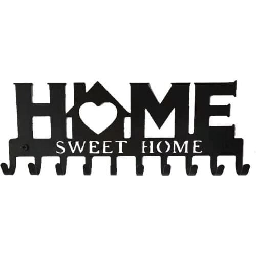Key Holder for Wall Mount Sweet Home (10-Hook Rack) Decor,Metal Hanger for Front Door,Kitchen,Storehouse,Vehicle Keys