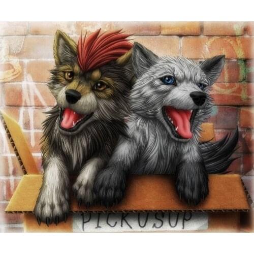 Jmine Div 5D Dog Wolf Full Diamond Painting cross stitch kits art High Quality Animal 3D paint by diamonds