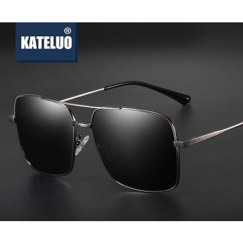 KATELUO 2020 Brand Vintage Mens Sunglasses UV400 Glass Lens Sun glasses Square Driving Glasses Eyewear For Men 98015