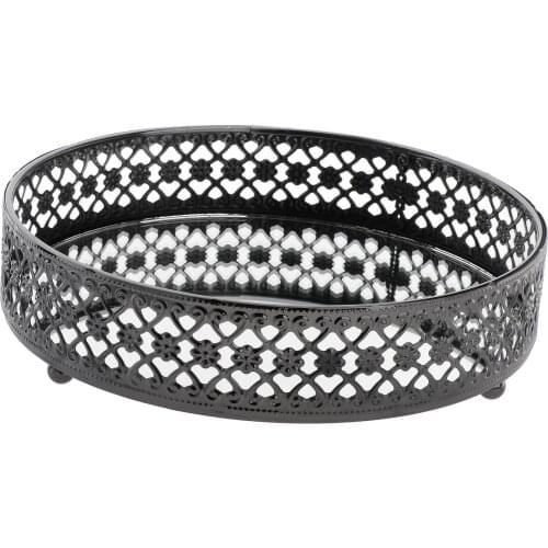 Cosmetic Makeup Tray, Mirrored Vanity Jewelry Storage Display Organizer for Perfume Toiletries Trinket for Dresser Vanity Table