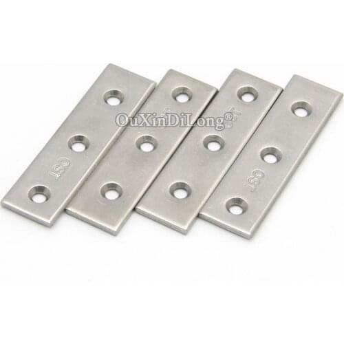 HOT 50PCS 304 Stainless Steel Straight Flat Furniture Reinforced Corner Braces Board Frame Shelves Support Brackets Connectors