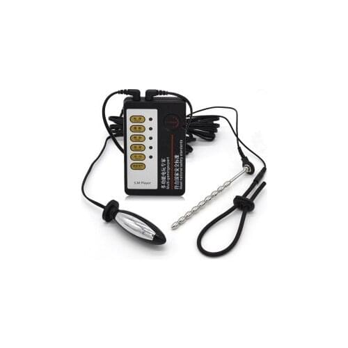 Male Urethral Penis Plug Electro Shock Sounding Stretcher Dilator With Anal Plug E-Stim Cock Ring Electric Adults For Sex Toys