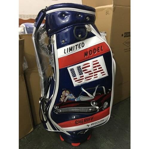 New Bolf Bag USA Sheriff PU Bag Limited Model Waterproof Sports Aviation Pack Hold 13-14 Golf Clubs Travel Package