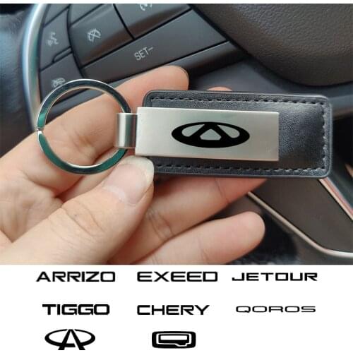 New leather metal car key chain keychain car key ring for Chery Tiggo 5x T11 QQ A3 A1 A5 A11 A18 A21 S21 QQ Q21 car Accessories