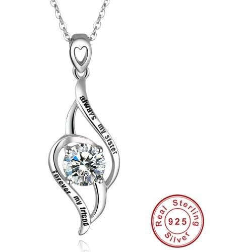 My Sister Forever My Friend Name necklace personalized necklace 925 silver jewelry necklace