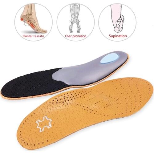Flat feet insole arch support Leather orthotics insoles orthopedic shoe insole insolent shoes insert insoles for feet shoe sole
