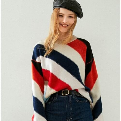 Pullover 2020 Autumn Winter New High Quality Round Neck Korean Free Size Knitted Tops 100% Pure Cashmere Sweater Women