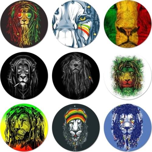 Rasta lion reggae bob marley Art Icons Pins Badge Decoration Brooches Metal Badges For Clothes Backpack Decoration