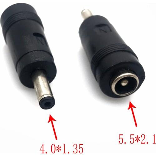 2.1 x 5.5 mm female to 4.0 x 1.35 mm male 180 Degrees DC Power Connector Adapter Laptop 5.5*2.1 to 4.0*1.35