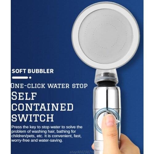 Handheld Filter Shower Pressurized Shower Head with Visible Rotating Fan 360-degree Rotation Water Saving Turbo AG24 21 Dropship