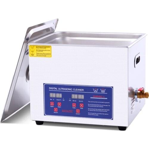 360W 15L PS-60A Stainless Ultrasonic Gun Cleaner with Heater Timer Ultrasound Washer for Bullets Shell Hardware PCB Metal Parts