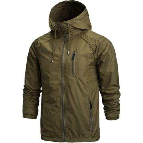New Spring Summer Mens Fashion Outerwear Windbreaker Men' S Thin Jackets Hooded Casual Sporting Coat Waterproof Outdoor Jackets