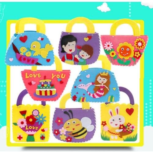 1 Pack Harmless Material Package Environmentally Handmade Handcraft Non-woven DIY Handmade Bag Educational Toys for Kindergarten
