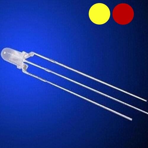 1000pcs LED 3mm Diffused Yellow And Red Common Cathode Common Anode 3 Pin Round 3 mm Bi-Color LED Light-Emitting Diode