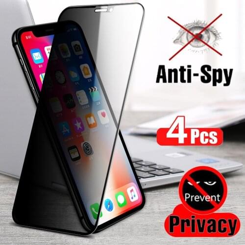 2-4Pcs Best Full Anti Spy Privacy Tempered Glass for IPhone12 Pro Max 6s 7 8 X XS XR IPhone 11 Screen Protector High Definition