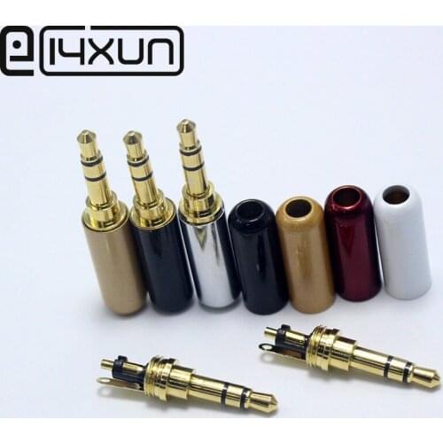 2PCS 3.5 mm Audio Jack Gold-plated 3Pole Male Adapter Earphone Plug For DIY Stereo Headphone