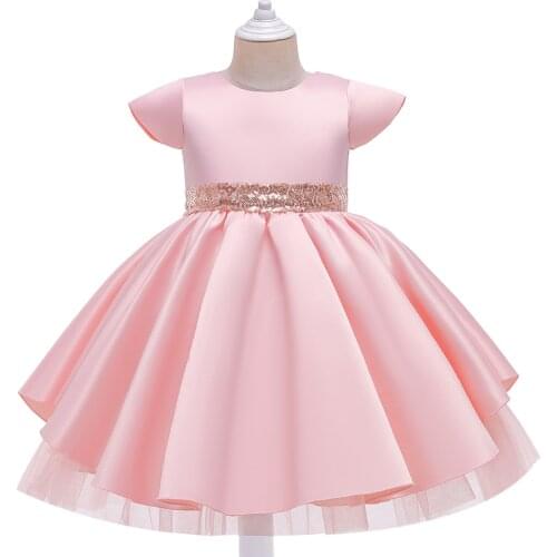 2021 Kids Christmas Dress For Girls Party Wedding Dresses Sequin Belt Birthday Princess Elegant Prom Dress Children Vestidos