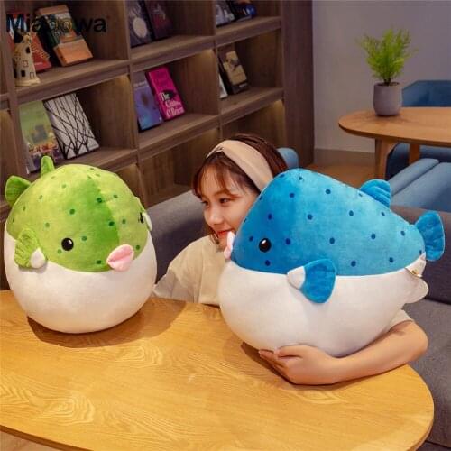 30/35cm Cute Globefish Plush Toy Cartoon Stuffed Marine Animals Toys for Children Fish Doll Soft Pillow Kids Gift Room Decor