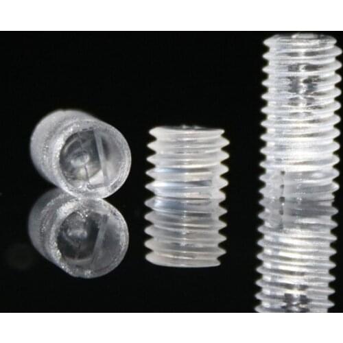 30pcs M4 one word plastic grups screws headless PC acrylic grup screw transparent bolts insulation bolt 4mm-20mm length