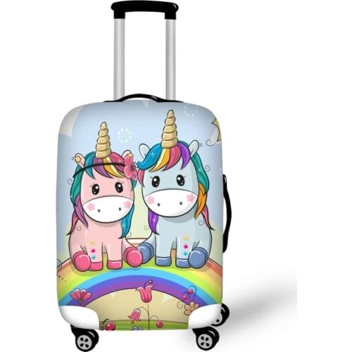 3D Cartoon Unicorn Pattern Print Travel Luggage Suitcase Protective Cover Stretch Portable Luggage Covers
