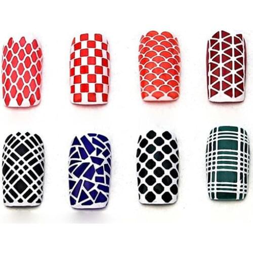 50% Hot Sale 12Tips/Sheet Nail Art Hollow Stickers Nails Stamping Stencil DIY Manicure Tool
