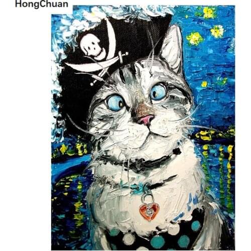 5D Diamond Painting Full Square/Round Diamond Embroidery Starry Cat Handmade Rhinestone DIY Mosaic Home Decoration Gift