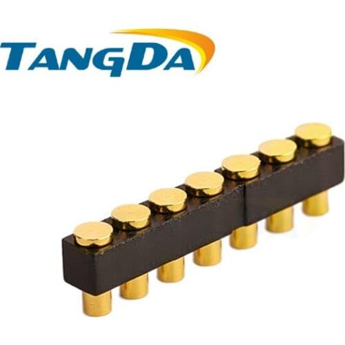 7pin pogo pin connector 7P SMD PG1.5-7P 2.54PH 3.5 4.5 5.5 6 10 Hmm gold plate: 1u" female pitch: 2.54 mm SMT