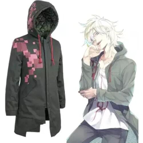 Anime Danganronpa Komaeda Nagito Tebal Jaket Panjang Berkerudung Cosplay Kostum Dangan Ronpa Jaket Jaket Kasual