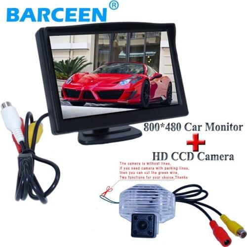 Fir for Toyota Corolla car parking camera ir wire original assist car parking +lcd 5" car rear monitor 800*480