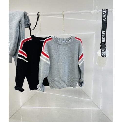 Baby Kids Tshirt Sweater Baby Girls Fashion Style Teenager Big Boy Outfit O-Neck Knitted Clothes for 3T-13T Kids Winter Clothes