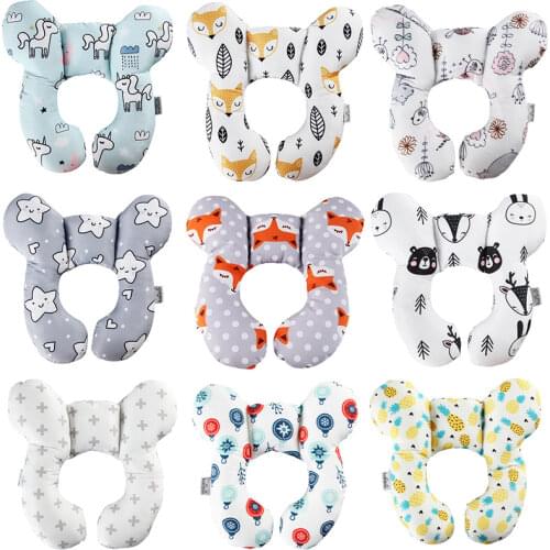 New cartoon pattern childrens U-shaped pillow travel car seat neck two-corner pillow fixed stereotyped cart pillow Подушки