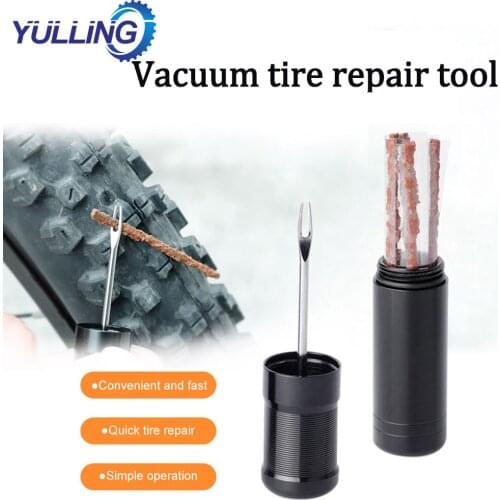 YULLING Bicycle Tubeless Tire Repair Tool Tyre Drill Puncture for Urgent Glue Free Repair Optional Rubber Stripe