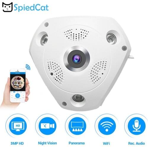 360 degree Camera IP Fish Eye Panoramic HD 960P WIFI CCTV 3D VR Video Cam Micro SD Card Audio Remote Home Indoor Monitoring