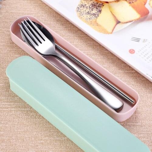 Color draw-out cutlery box Plastic portable cutlery box pull-out box travel gift chopstick box spoon box student spoon and fork